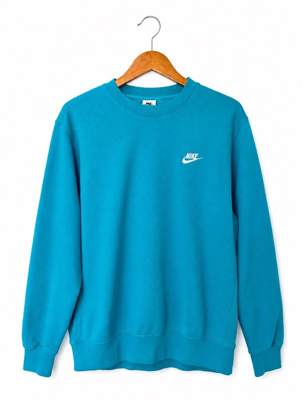 Nike Men’s Turquoise Crewneck Sweatshirt with White Logo